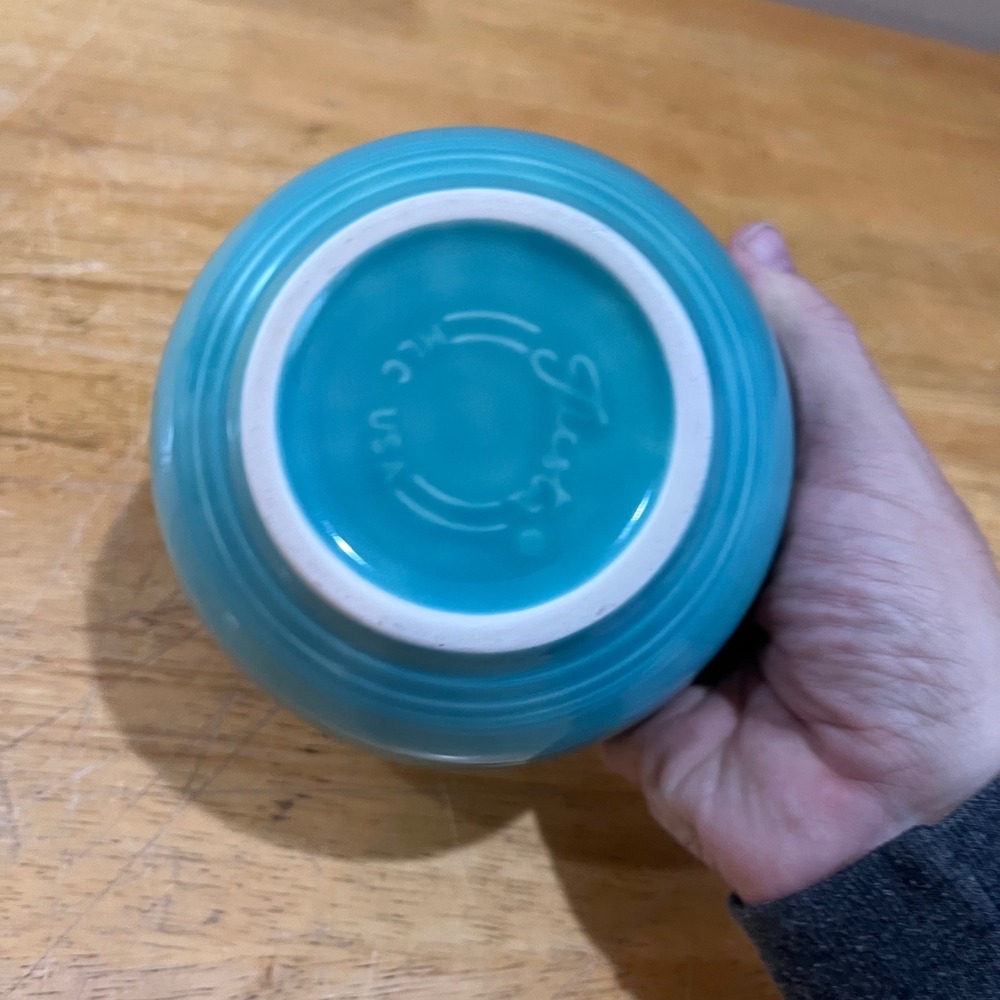 Fiesta Turquoise Small Bistro Bowl 5.5" Vtg Art Deco MCM Homer Laughlin USA Blue - Picture 3 of 4
